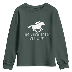 Paul Revere American History Youth Sweatshirt Just A Midnight Ride April 18 1775