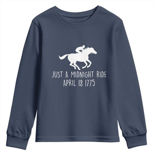 Paul Revere American History Youth Sweatshirt Just A Midnight Ride April 18 1775