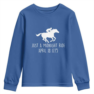 Paul Revere American History Youth Sweatshirt Just A Midnight Ride April 18 1775