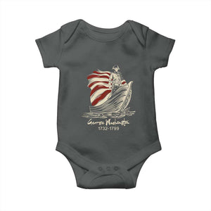George Washington Crossing The Delaware Patriotic Baby Onesie Vintage American Flag Graphic