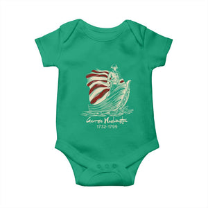 George Washington Crossing The Delaware Patriotic Baby Onesie Vintage American Flag Graphic