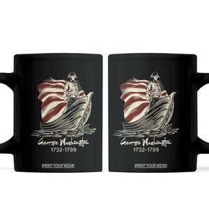 George Washington Crossing The Delaware Patriotic Coffee Mug Vintage American Flag Graphic