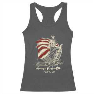 George Washington Crossing The Delaware Patriotic Racerback Tank Top Vintage American Flag Graphic