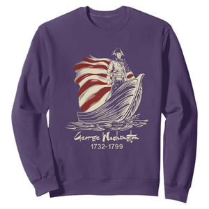 George Washington Crossing The Delaware Patriotic Sweatshirt Vintage American Flag Graphic