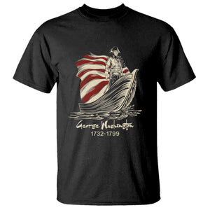 George Washington Crossing The Delaware Patriotic T Shirt Vintage American Flag Graphic