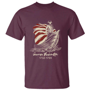 George Washington Crossing The Delaware Patriotic T Shirt Vintage American Flag Graphic