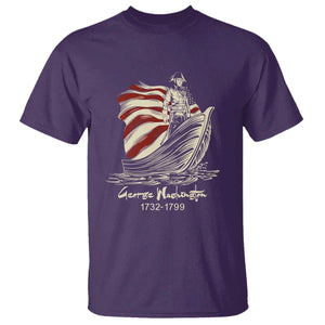 George Washington Crossing The Delaware Patriotic T Shirt Vintage American Flag Graphic