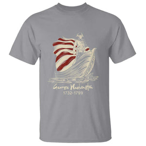 George Washington Crossing The Delaware Patriotic T Shirt Vintage American Flag Graphic
