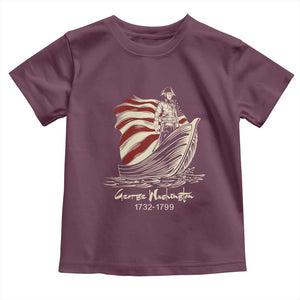 George Washington Crossing The Delaware Patriotic Toddler T Shirt Vintage American Flag Graphic