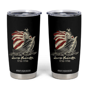 George Washington Crossing The Delaware Patriotic Tumbler Cup Vintage American Flag Graphic