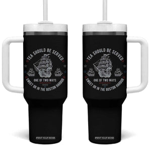 Tea Should Be Served In The Boston Harbor Tumbler With Handle Funny Sarcastic American History