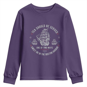 Tea Should Be Served In The Boston Harbor Youth Sweatshirt Funny Sarcastic American History