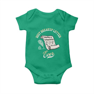 Declaration Of Independence 1776 Funny History Baby Onesie Best Breakup Letter Ever Humor