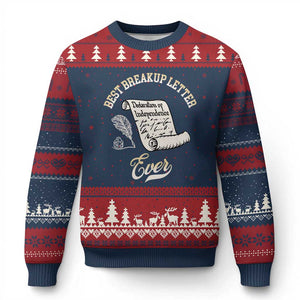 Declaration Of Independence 1776 Funny History Ugly Christmas Sweater Best Breakup Letter Ever Humor