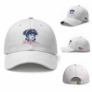 George Washington The American Revolution Baseball Cap Distressed Sketch Historic Patriotic Graphic