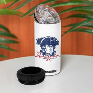 George Washington The American Revolution 4 in 1 Can Cooler Tumbler Distressed Sketch Historic Patriotic Graphic