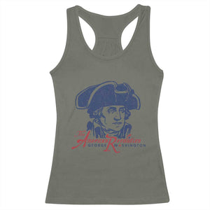 George Washington The American Revolution Racerback Tank Top Distressed Sketch Historic Patriotic Graphic