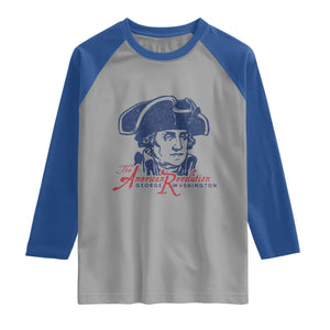 George Washington The American Revolution Raglan Shirt Distressed Sketch Historic Patriotic Graphic