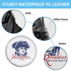George Washington The American Revolution Spare Tire Cover Distressed Sketch Historic Patriotic Graphic