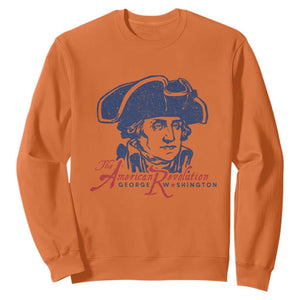 George Washington The American Revolution Sweatshirt Distressed Sketch Historic Patriotic Graphic