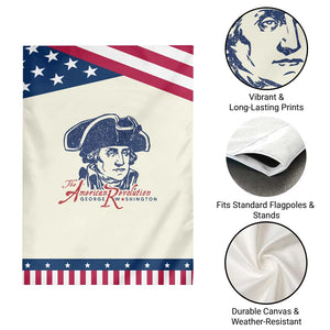 George Washington The American Revolution Patriotic Garden Flag Distressed Sketch Historic Graphic