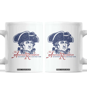 George Washington The American Revolution Coffee Mug Distressed Sketch Historic Patriotic Graphic