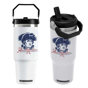 George Washington The American Revolution Flip Straw Tumbler Distressed Sketch Historic Patriotic Graphic
