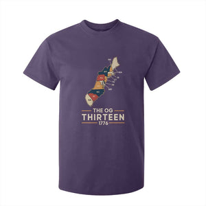 The OG Thirteen 1776 Original Colonies Map T Shirt For Kid Funny Retro American History