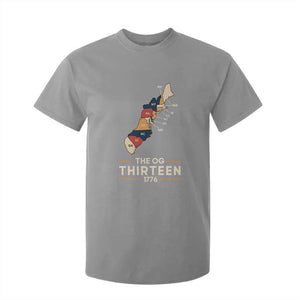 The OG Thirteen 1776 Original Colonies Map T Shirt For Kid Funny Retro American History