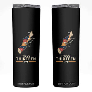 The OG Thirteen 1776 Original Colonies Map Skinny Tumbler Funny Retro American History