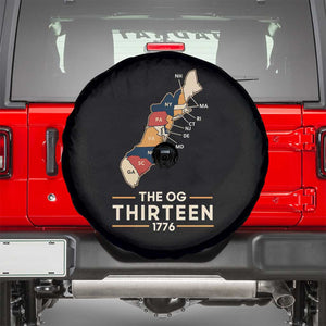 The OG Thirteen 1776 Original Colonies Map Spare Tire Cover Funny Retro American History