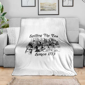 Spilling The Tea Since 1773 Throw Blanket Boston Tea Party Vintage Historical Sketch Graphic