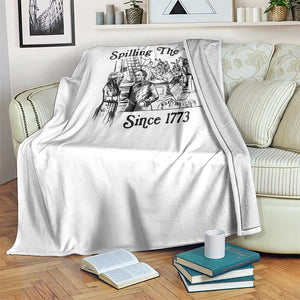 Spilling The Tea Since 1773 Throw Blanket Boston Tea Party Vintage Historical Sketch Graphic