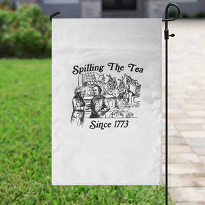Spilling The Tea Since 1773 Garden Flag Boston Tea Party Vintage Historical Sketch Graphic