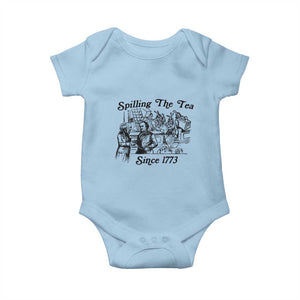 Spilling The Tea Since 1773 Baby Onesie Boston Tea Party Vintage Historical Sketch Graphic