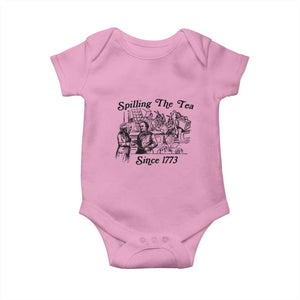 Spilling The Tea Since 1773 Baby Onesie Boston Tea Party Vintage Historical Sketch Graphic