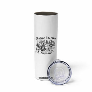 Spilling The Tea Since 1773 Skinny Tumbler Boston Tea Party Vintage Historical Sketch Graphic