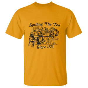 Spilling The Tea Since 1773 T Shirt Boston Tea Party Vintage Historical Sketch Graphic