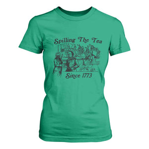 Spilling The Tea Since 1773 T Shirt For Women Boston Tea Party Vintage Historical Sketch Graphic