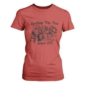 Spilling The Tea Since 1773 T Shirt For Women Boston Tea Party Vintage Historical Sketch Graphic