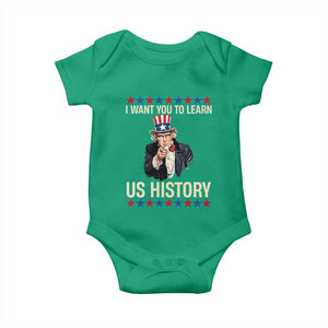 Uncle Sam I Want You To Learn US History Baby Onesie Patriotic Teachers Students