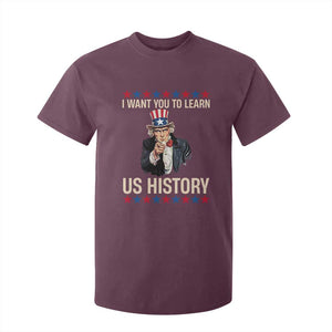 Uncle Sam I Want You To Learn US History T Shirt For Kid Patriotic Teachers Students
