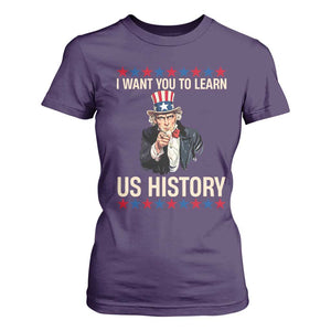 Uncle Sam I Want You To Learn US History T Shirt For Women Patriotic Teachers Students