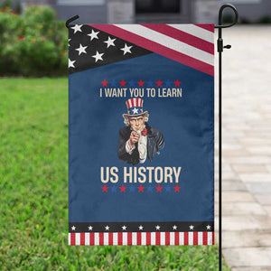 Uncle Sam I Want You To Learn US History Patriotic Garden Flag Teachers Students