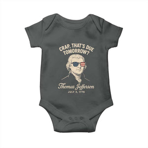 Thomas Jefferson July 3 1776 Baby Onesie Crap That's Due Tomorrow Funny History