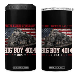 Vintage Steam Locomotive Heritage 4 in 1 Can Cooler Tumbler The Legend of Rails American Flag TS02 One Size: 16 oz Black Print Your Wear