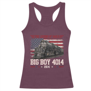 Vintage Steam Locomotive Heritage Racerback Tank Top The Legend of Rails American Flag TS02 Maroon Print Your Wear