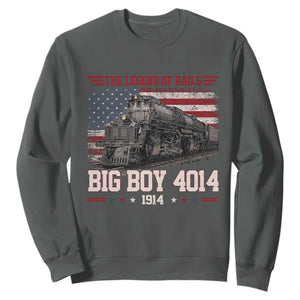 Vintage Steam Locomotive Heritage Sweatshirt The Legend of Rails American Flag TS02 Dark Heather Print Your Wear