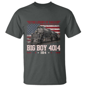 Vintage Steam Locomotive Heritage T Shirt The Legend of Rails American Flag TS02 Dark Heather Print Your Wear