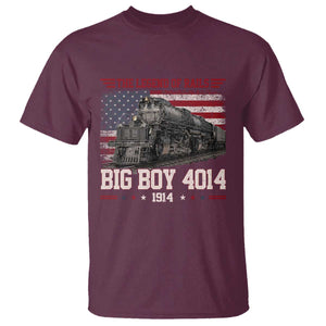 Vintage Steam Locomotive Heritage T Shirt The Legend of Rails American Flag TS02 Maroon Print Your Wear